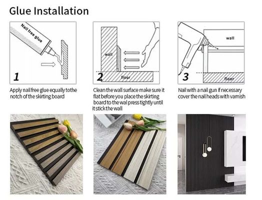 La parete scanalata in insonorizzata impermeabile di PS riveste il composto di pannelli di plastica di legno facile dell'installazione