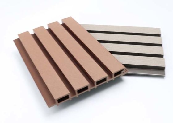 3D Hollow Grooved WPC Fluted Wpc Acustico Pannelli a Parete Rivestimento Decorazione di Pareti Esterne