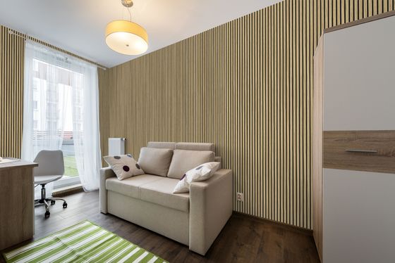 Pannello scanalato acustico del grano di legno insonorizzato per la decorazione interna