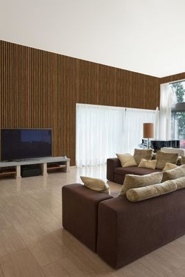 Insonorizzazione Assorbe Mdf Pet Board Pannelli acustici a doghe in legno