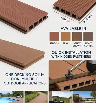 WPC Antigrietas Para Piscina Y Suelo Esterno Esterno Impermeabile in Plastica Decking