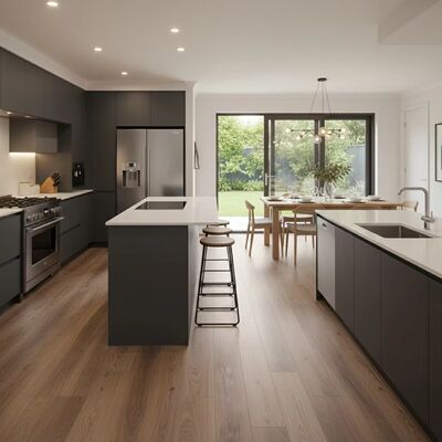 Pavimento flottante in vinile rigido Spc impermeabile da 5 mm, strato di usura da 20 mil. Plancia con serratura a clic