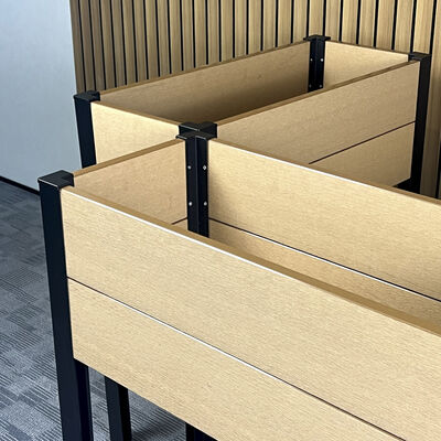 Modern Elevated Raised Garden Bed With Waterproof Fire Retardant Eco Friendly Wood Plastic Composite For Outdoor