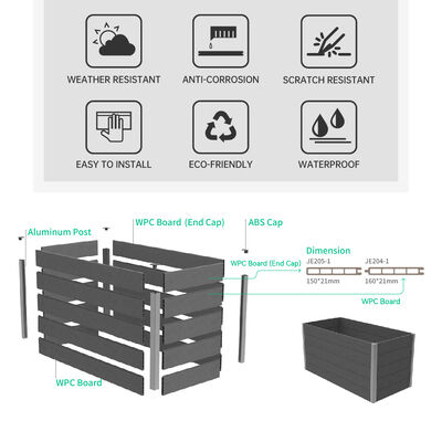 Grande fioriera da giardino rialzato per orto e aiuola all'aperto