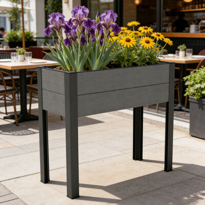 Piantatrice per letti da giardino con gambe metalliche per giardino esterno