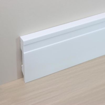 Battiscopa di pavimentazione bianca decorativa 2.8m della parete di progettazione di legno del bordo di bordatura del PVC PS