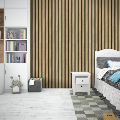 Pannello scanalato acustico del grano di legno insonorizzato per la decorazione interna