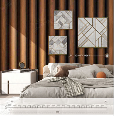 Pannello di parete Wpc acustico Pannello di ardesia di legno per la decorazione domestica