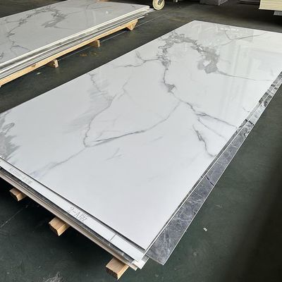 Tessura di marmo brillante WPC pannello di parete Bambù carbone legno rivestimento PVC lamiera di marmo