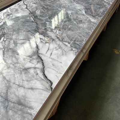 Tessura di marmo brillante WPC pannello di parete Bambù carbone legno rivestimento PVC lamiera di marmo
