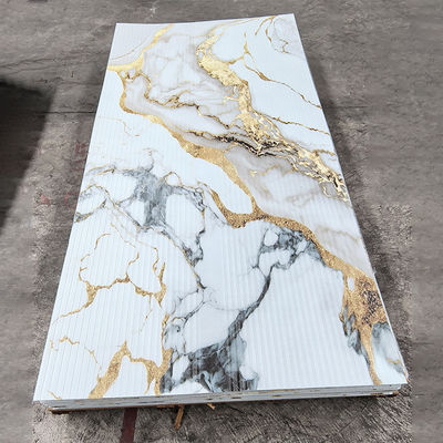 Tavola di marmo in PVC ad alta lucentezza UV Tavola laminata in lamiera di marmo per decorazioni murali