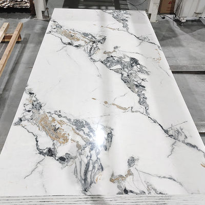 Tavola di marmo in PVC ad alta lucentezza UV Tavola laminata in lamiera di marmo per decorazioni murali