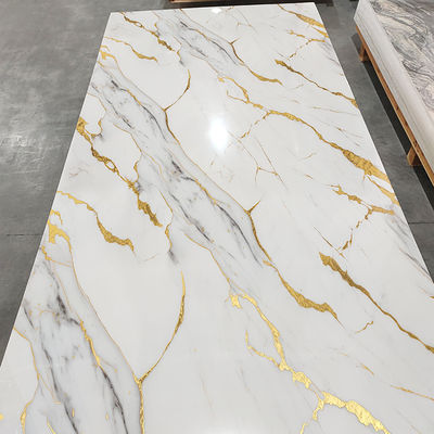 Tavola di marmo in PVC ad alta lucentezza UV Tavola laminata in lamiera di marmo per decorazioni murali