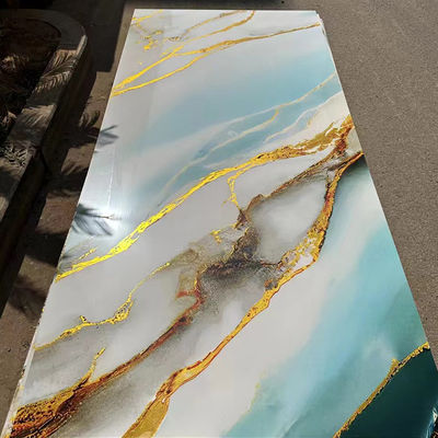 1220*2440mm 3D Digital Printed UV Marble Sheet UV Boards Per TV Tavola per la decorazione delle pareti