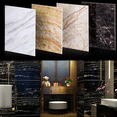 parete alternativa impermeabile del bordo dello strato di marmo d'imitazione del PVC 1220x2440